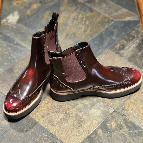 Zara Woman Chelsea Ankle Boot - oxblood / maroon / burgundy - Picture 9 of 10